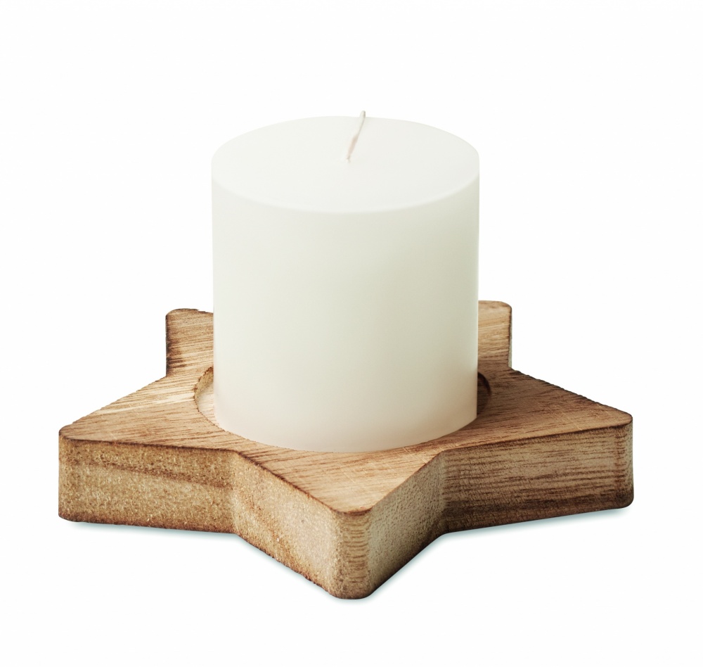 Logo trade advertising product photo of: Candle on star wooden base