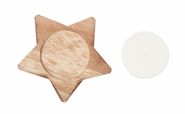 Logo trade promotional gift photo of: Candle on star wooden base