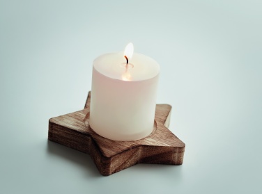 Logo trade promotional merchandise photo of: Candle on star wooden base