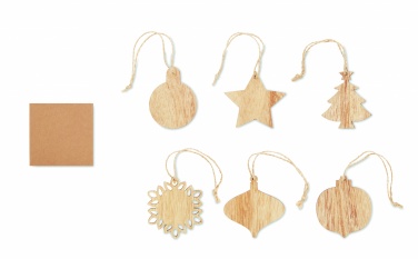 Logo trade business gift photo of: Set of wooden Xmas ornaments