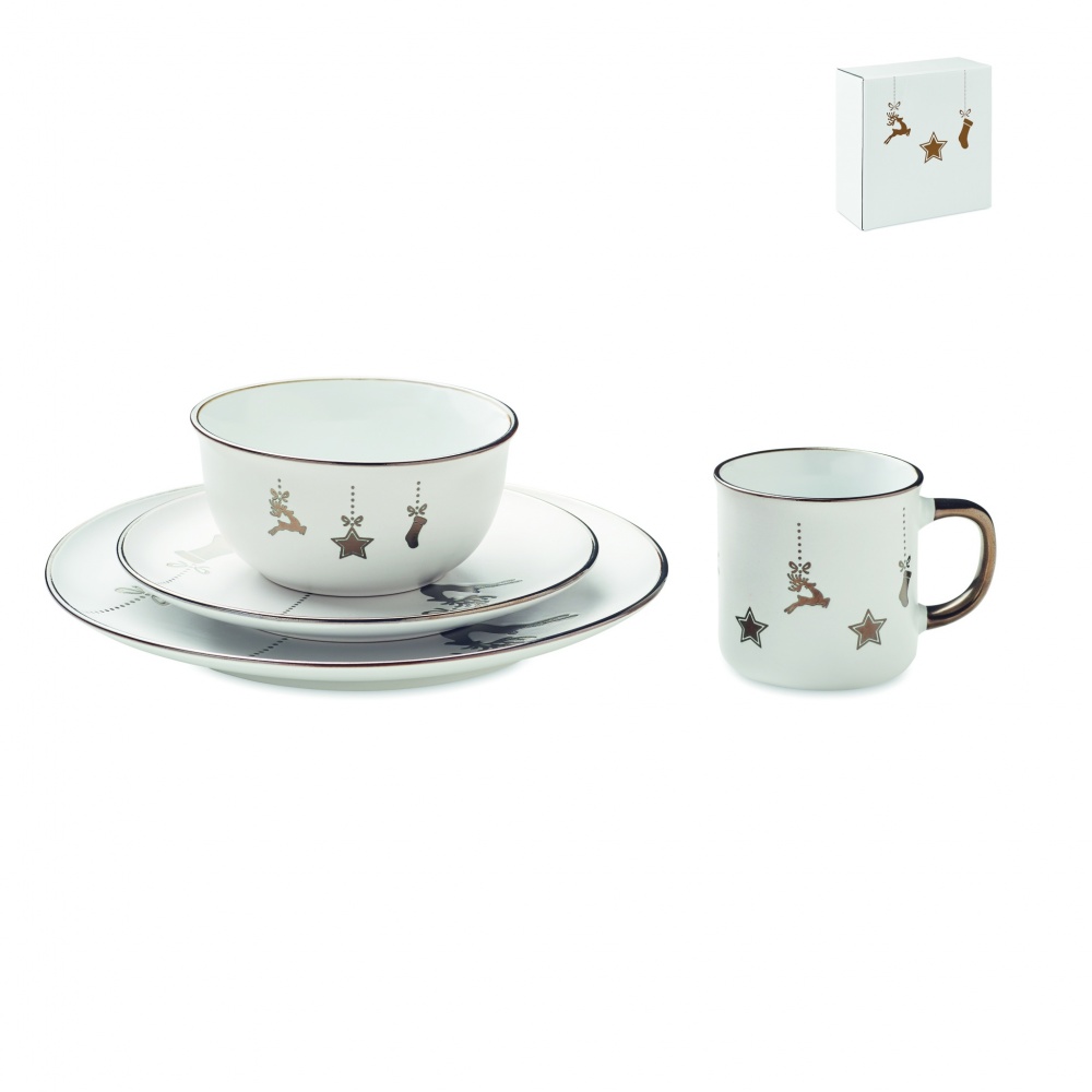 Logo trade business gift photo of: 4 piece ceramic place setting