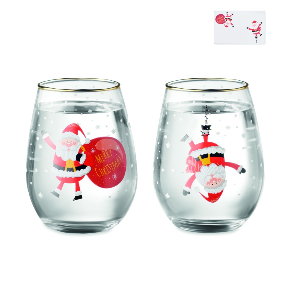 Logo trade business gift photo of: Set of 2 Christmas glasses