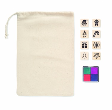 Logotrade promotional merchandise image of: 8 wooden Christmas stamps set