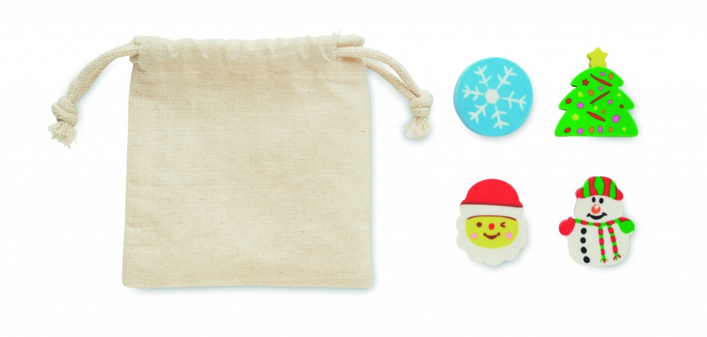 Logo trade promotional merchandise photo of: Set of 4 Christmas erasers