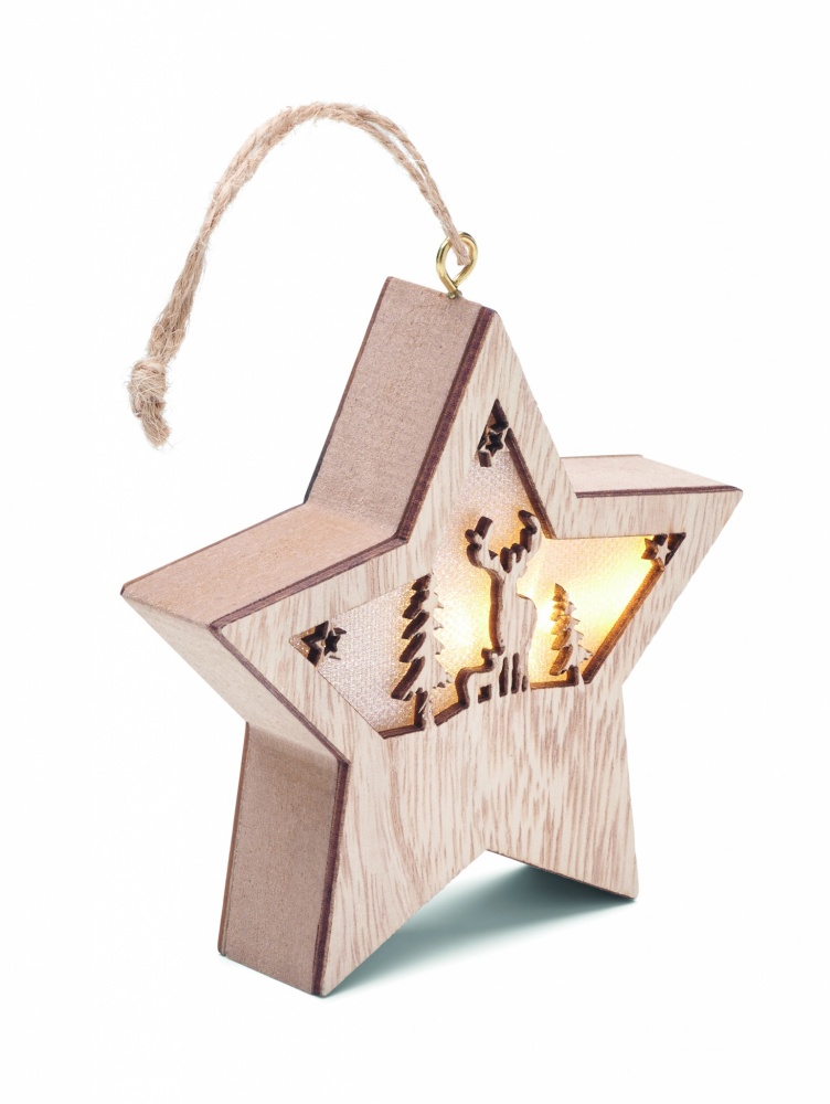 Logo trade promotional merchandise photo of: MDF star with light