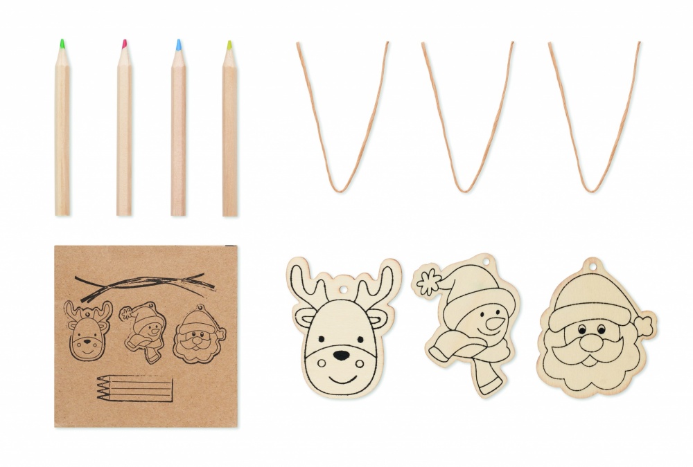 Logotrade promotional product picture of: Drawing wooden ornaments set