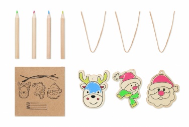 Logo trade corporate gifts image of: Drawing wooden ornaments set