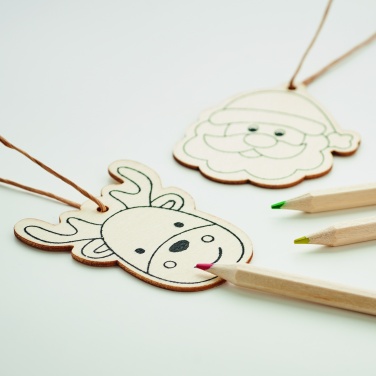 Logo trade advertising product photo of: Drawing wooden ornaments set