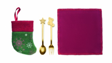 Logo trade promotional giveaways picture of: Christmas dessert cutlery set