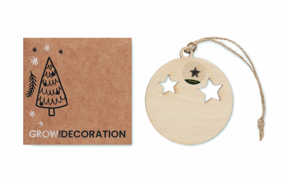 Logo trade corporate gift photo of: Wooden bauble shape hanger