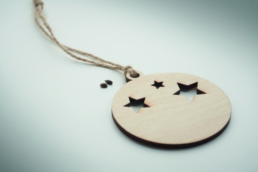 Logo trade promotional giveaways picture of: Wooden bauble shape hanger