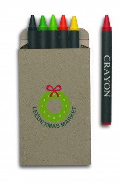 Logo trade promotional gifts picture of: Carton of 6 wax crayons
