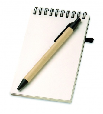 Logo trade corporate gifts image of: A6 recycled notepad with pen