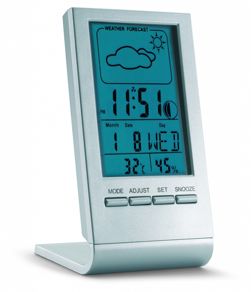 Logo trade promotional merchandise photo of: Weather station with blue LCD