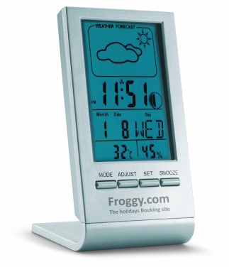 Logo trade corporate gifts picture of: Weather station with blue LCD