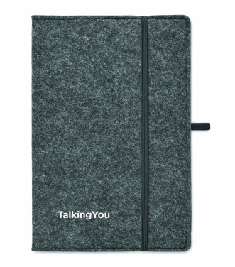 Logo trade promotional giveaways picture of: A5 notebook RPET felt