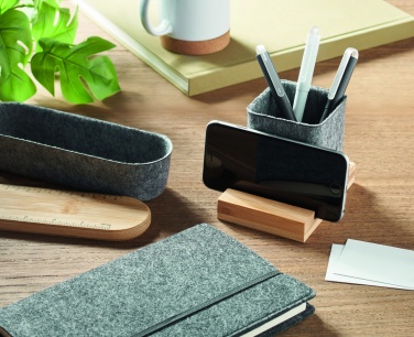 Logotrade corporate gift image of: RPET felt pen pot phone stand