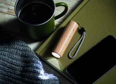 Logo trade advertising products image of: Beech wood rechargeable torch