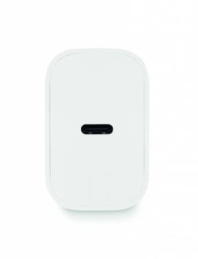 Logo trade promotional items picture of: 20W 2 port USB charger EU plug