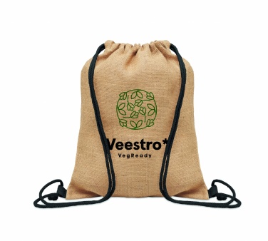 Logo trade promotional merchandise photo of: Jute drawstring bag