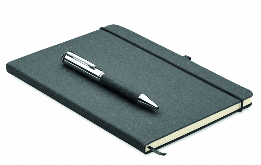 Logo trade advertising products image of: Recycled leather notebook set