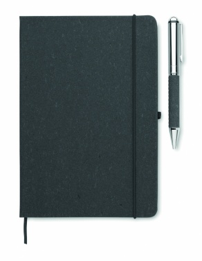 Logo trade promotional product photo of: Recycled leather notebook set