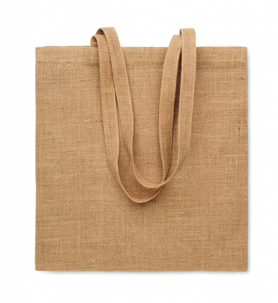 Logo trade promotional gifts image of: Jute long handled shopping bag