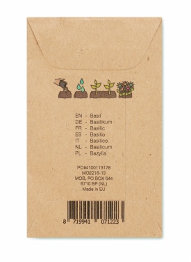 Logo trade business gifts image of: Basil seeds in craft envelope