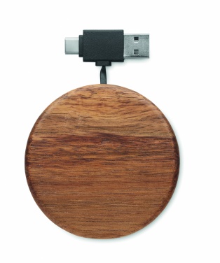 Logotrade promotional item picture of: Wireless charger in acacia 15W