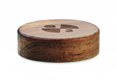 Logo trade corporate gift photo of: Wireless charger in acacia 15W