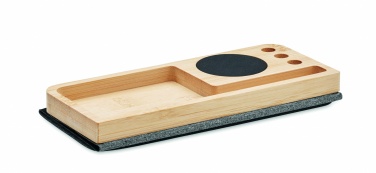 Logo trade corporate gifts picture of: Wireless charger in bamboo 15W