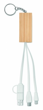 Logo trade promotional products image of: Bamboo key ring and stand Salo