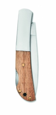 Logo trade promotional giveaway photo of: Foldable knife in acacia wood
