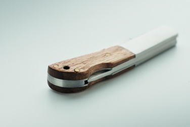 Logo trade advertising products image of: Foldable knife in acacia wood