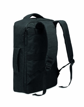 Logo trade promotional merchandise image of: A safe 15-inch laptop backpack made of 300D RPET with a 210D RPET lining and customizable printing.