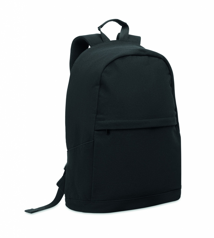Logotrade promotional gift image of: A 15-inch laptop backpack made of recycled pre-consumer cotton and recycled polyester with customizable printing.