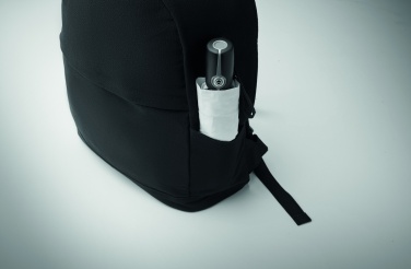 Logo trade promotional merchandise picture of: A 15-inch laptop backpack made of recycled pre-consumer cotton and recycled polyester with customizable printing.