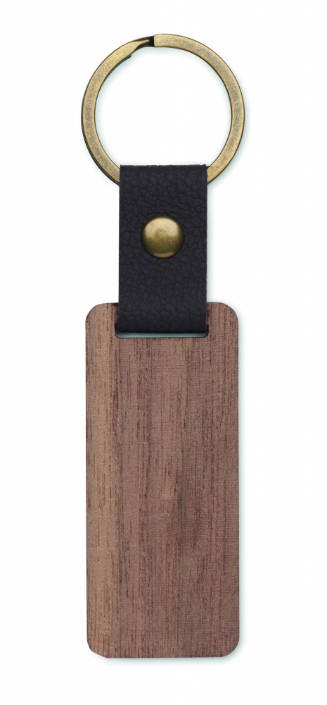 Logotrade corporate gift image of: Key ring in walnut and PU Kokkola