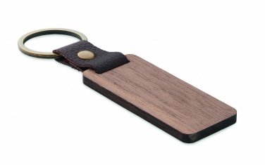 Logo trade corporate gift photo of: Key ring in walnut and PU Kokkola