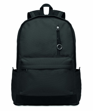 Logo trade corporate gift photo of: A 15-inch laptop backpack made of recycled pre-consumer cotton with customizable printing