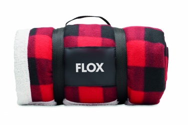 Logo trade corporate gifts image of: RPET sherpa fleece blanket