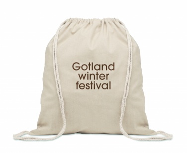 Logo trade promotional products image of: Recycled cotton drawstring bag