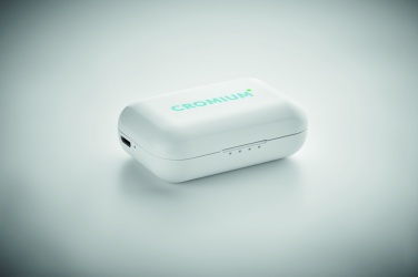 Logo trade promotional gifts image of: TWS earbuds with charging base