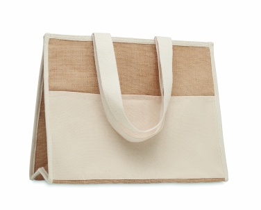 Logo trade promotional gifts picture of: Jute and canvas cooler bag