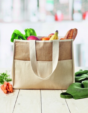 Logotrade promotional gift image of: Jute and canvas cooler bag