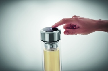 Logo trade promotional giveaways image of: Bottle with touch thermometer