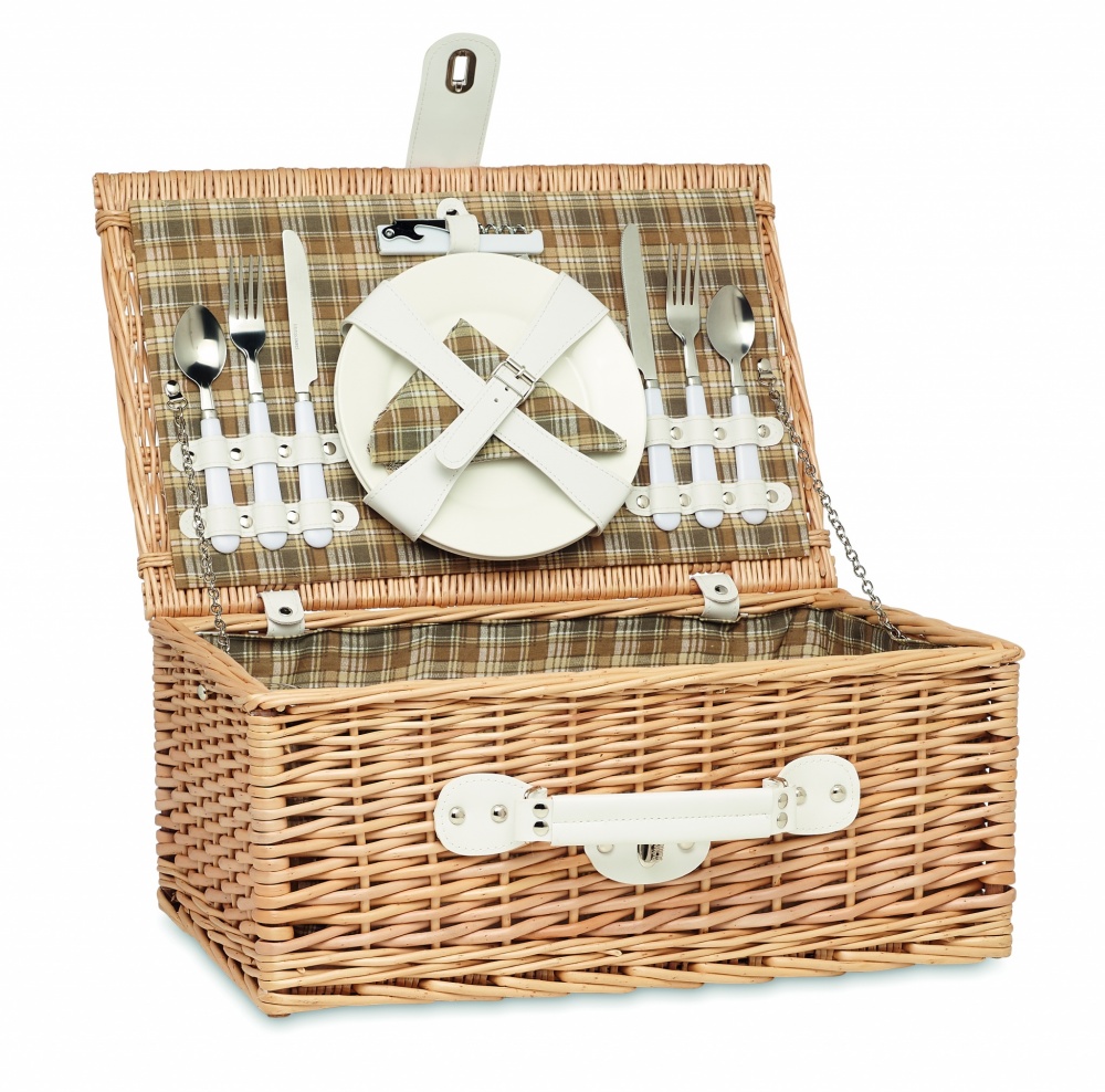 Logo trade advertising products picture of: Wicker picnic basket 2 people