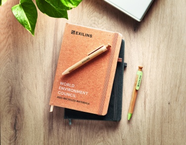 Logo trade promotional items picture of: Recycled Leather A5 notebook