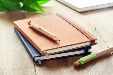 Logo trade corporate gifts image of: Recycled Leather A5 notebook