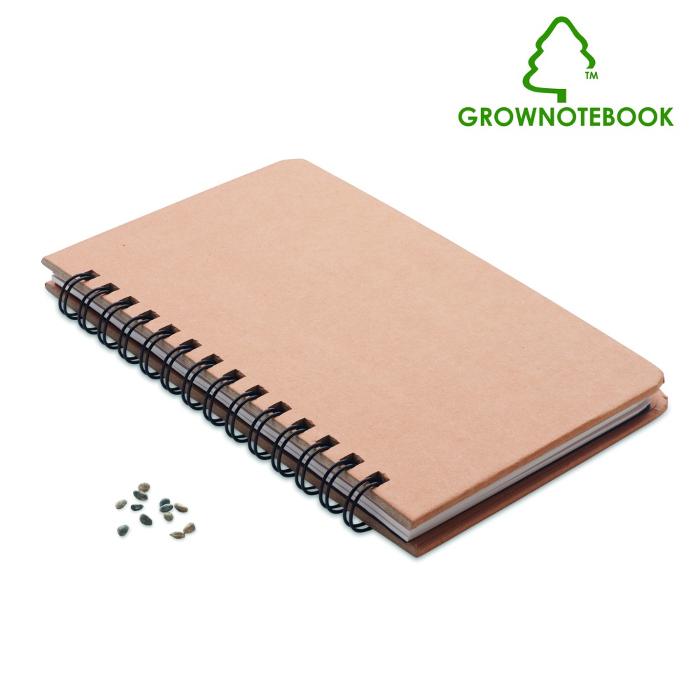 Logo trade promotional giveaways picture of: A5 Pine tree GROWNOTEBOOK™